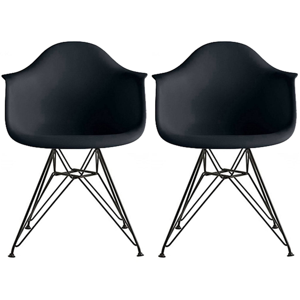Clear Plastic Armchair with Black Wire Legs T748