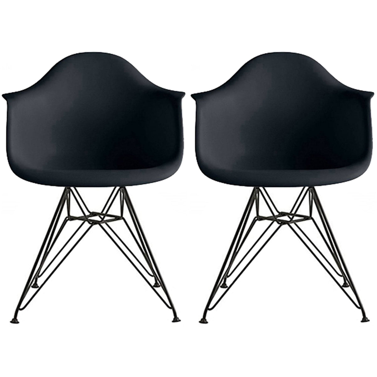 Clear Plastic Armchair with Black Wire Legs T748