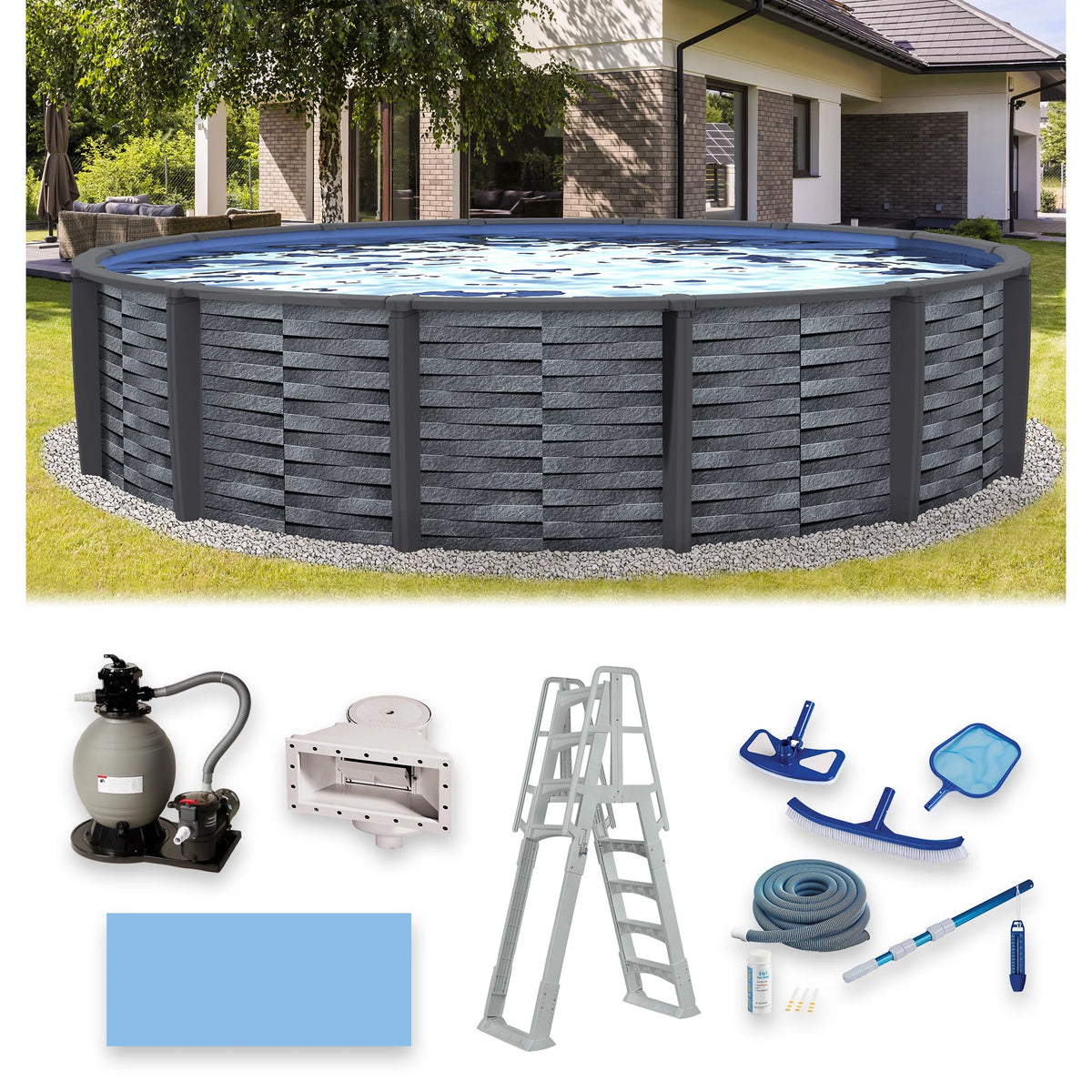 15-ft Round 52-in Deep Above Ground Swimming Pool E82351