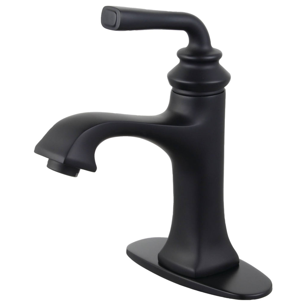 Matte Black Single-Handle Bathroom Faucet with Push-Up Drain Q89739