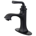 Matte Black Single-Handle Bathroom Faucet with Push-Up Drain Q89739
