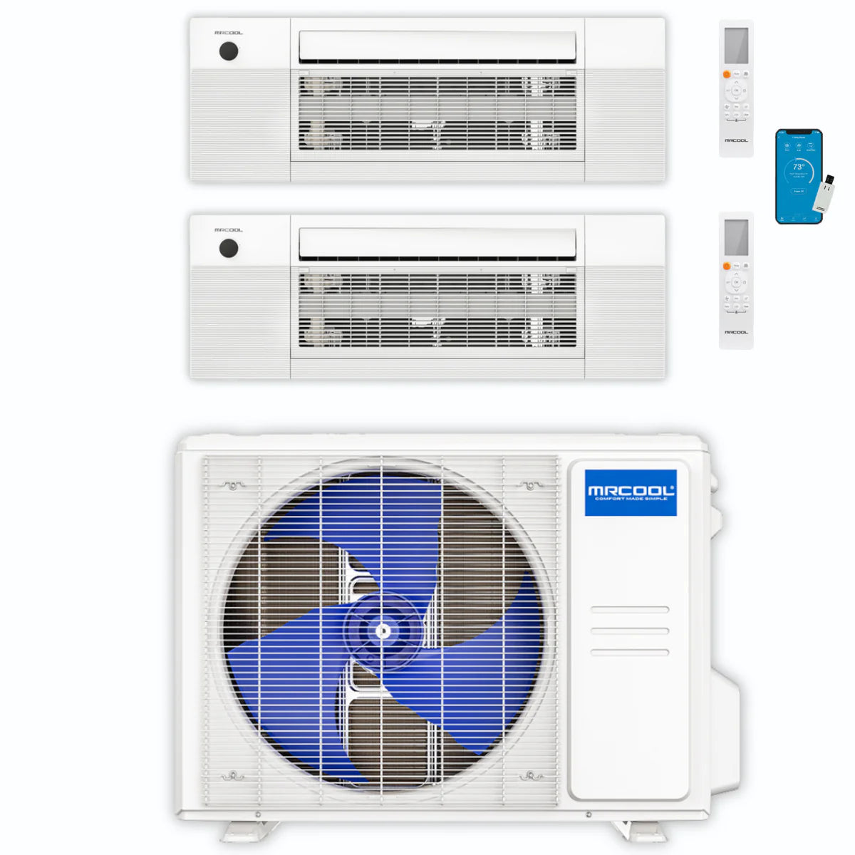 21,000 BTU 2 Zone Ceiling Cassette Ductless Air Conditioner and Heat Pump G829500