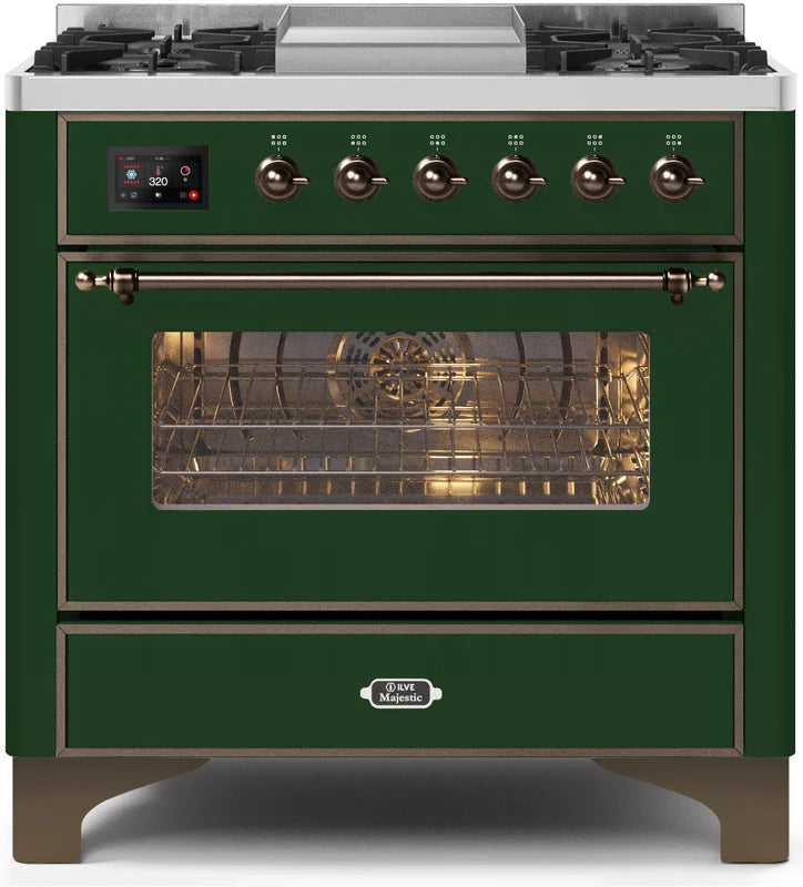 Emerald Green Dual Fuel Natural Gas Range I6548
