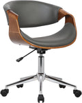 Grey Faux Leather Office Chair V11079