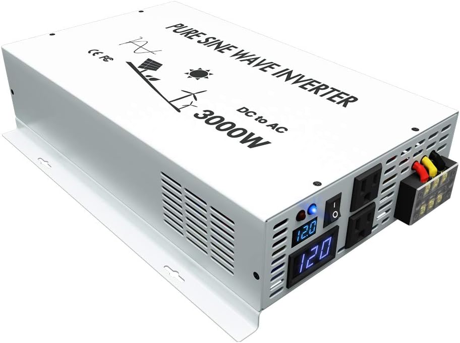3500W Pure Sine Wave Power Inverter DC 48V to 110V 120V AC with Dual Outlets K713438