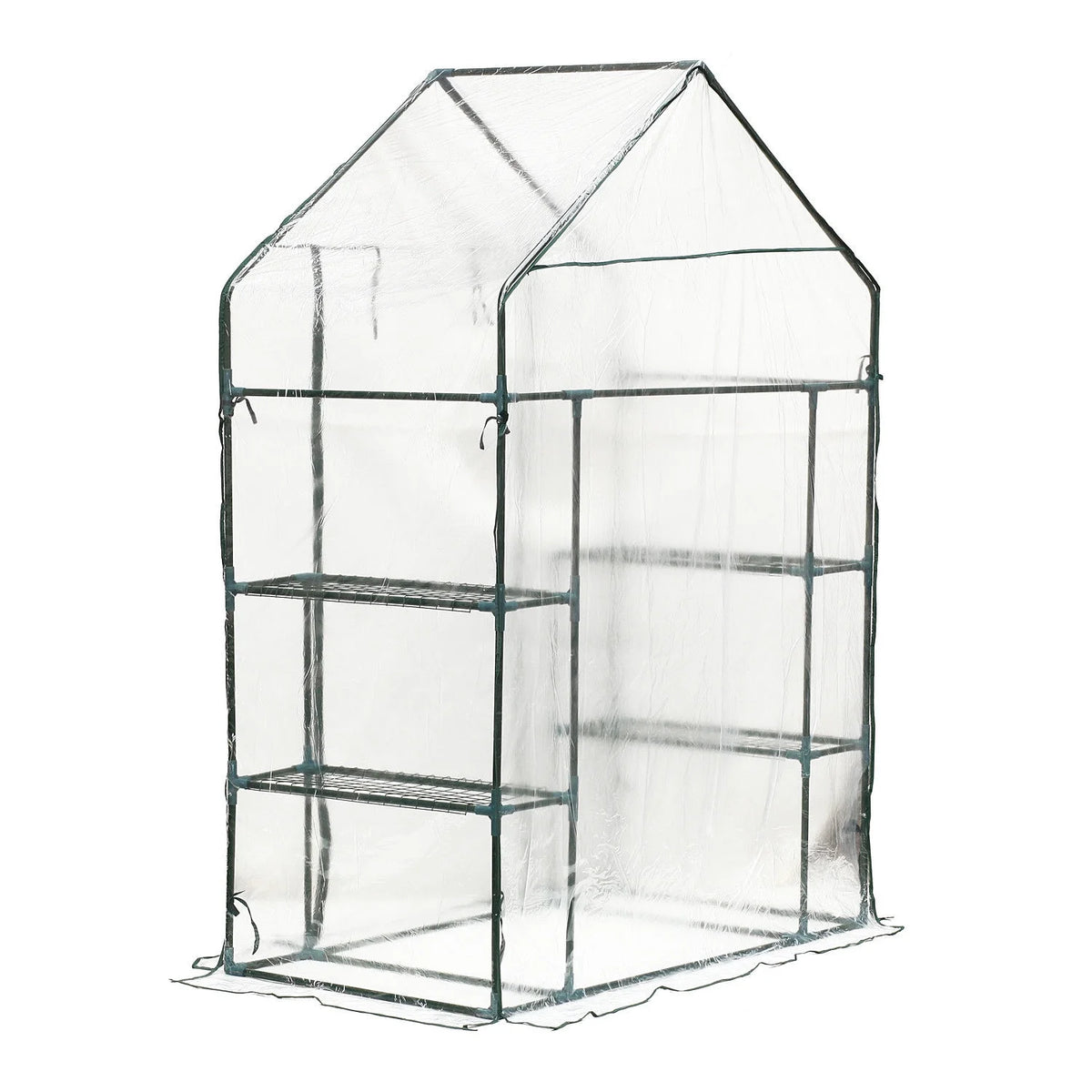 Portable Mini Walk-In Greenhouse with 3 Tier Shelves V48901