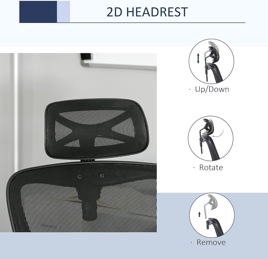Black Ergonomic Mesh Office Chair with Lumbar Support V106