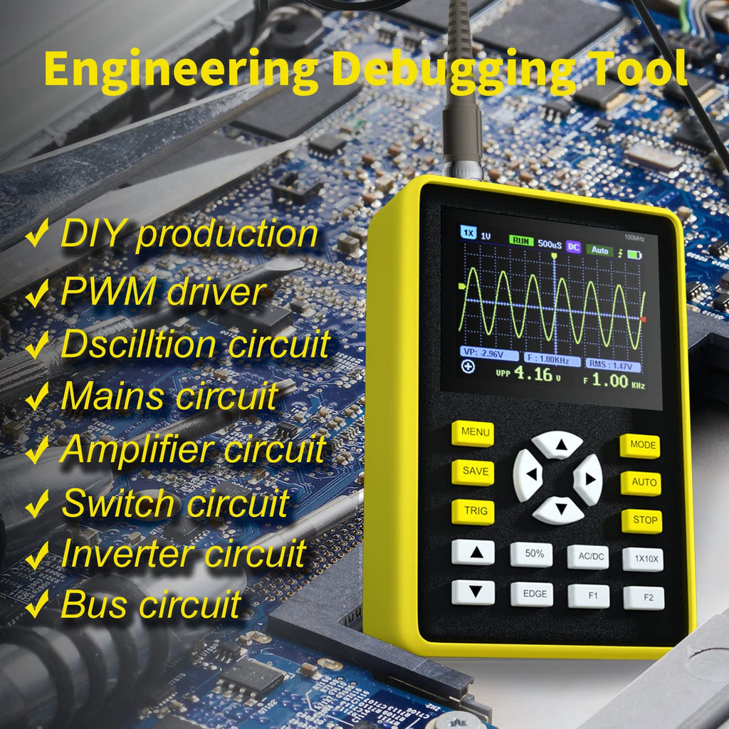 2.4-inch Digital Handheld Pocket Oscilloscope 500MS/s 100MHz Pack of 2 D317