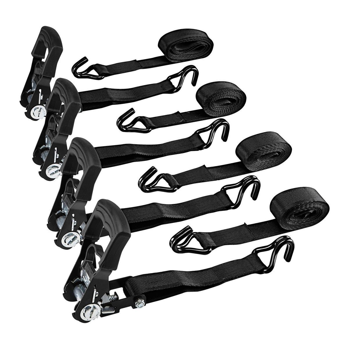 1000 lb. Capacity 1-1/2 in. x 10 ft. Ratcheting Tie-Down Straps, 4 Pack E536