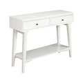White Console Table with 2 Drawers and Angled Legs R781297