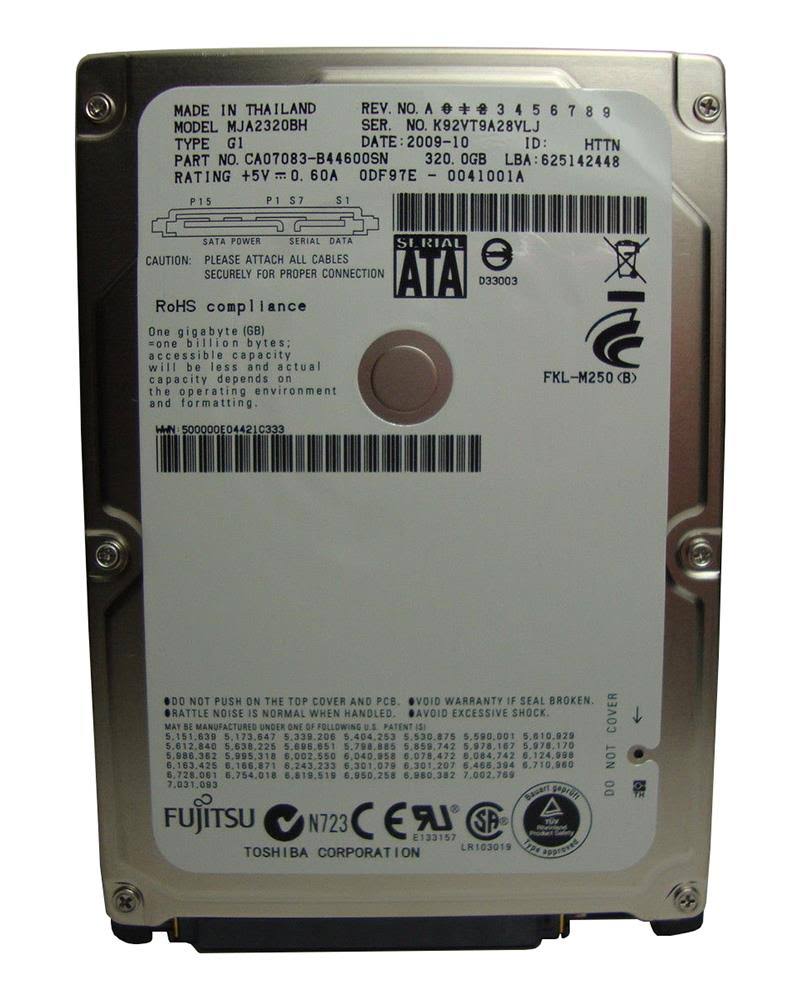 320GB 5400RPM SATA 2.5 Laptop Hard Drive M63164