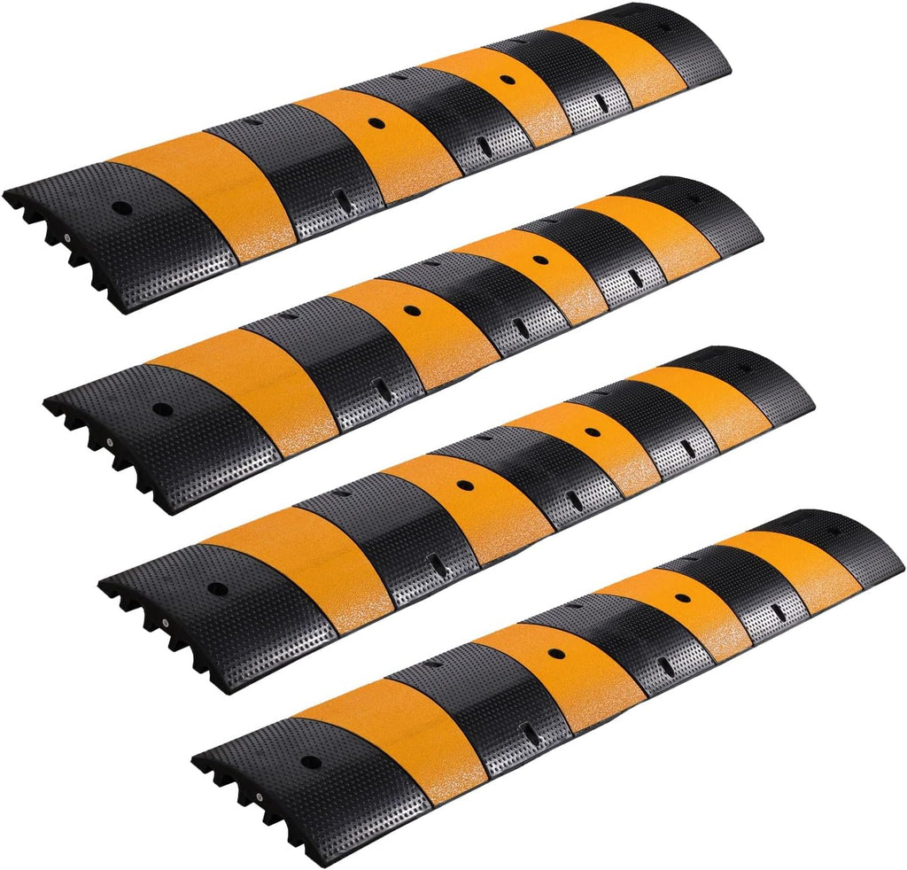 Rubber Cable Protector, 2 Channel Driveway Speed Bumps, Heavy-Duty Cord Cover P191530