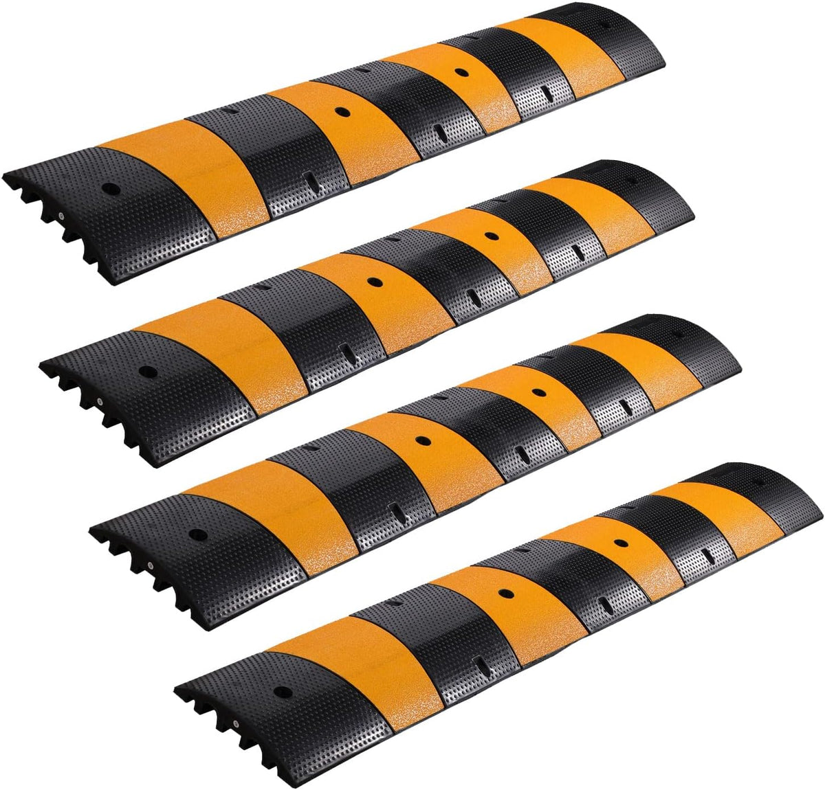 Rubber Cable Protector, 2 Channel Driveway Speed Bumps, Heavy-Duty Cord Cover P191530