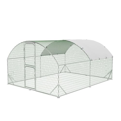 Large Metal Chicken Coop with Run T47154