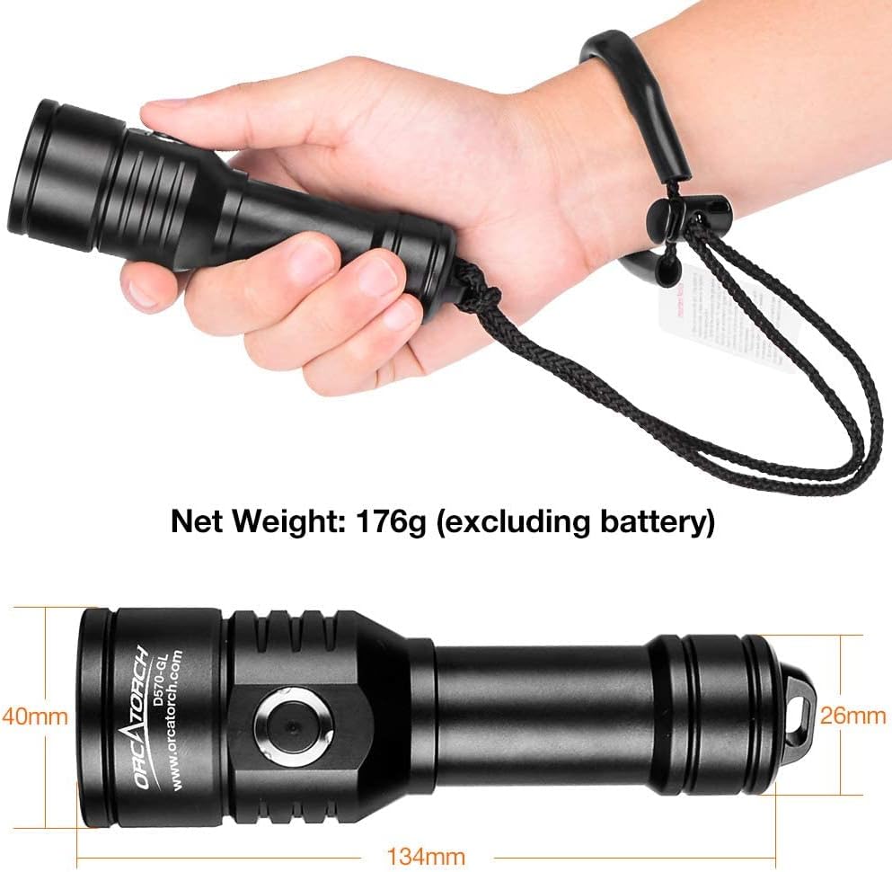 2-in-1 Scuba Diving Light with 1000 Lumens White Beam D780896