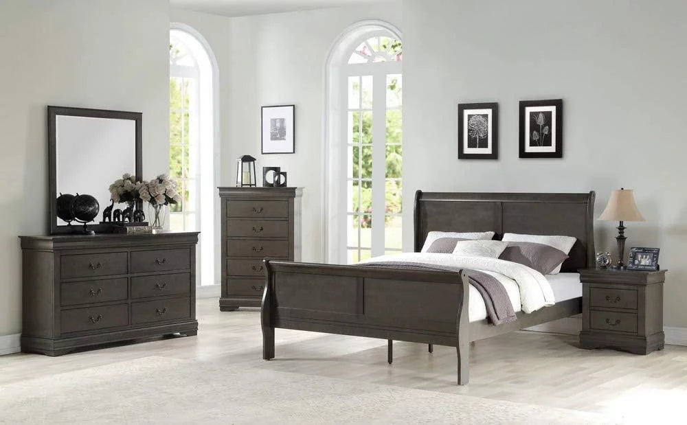 Dark Gray Eastern King 5pcs Bedroom Set Y5540