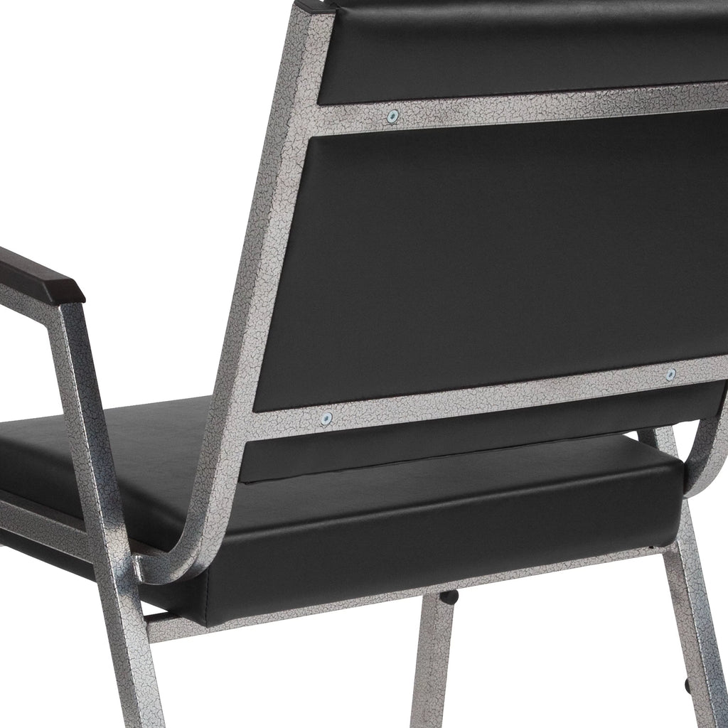 Black Vinyl Bariatric Medical Reception Arm Chair D35806