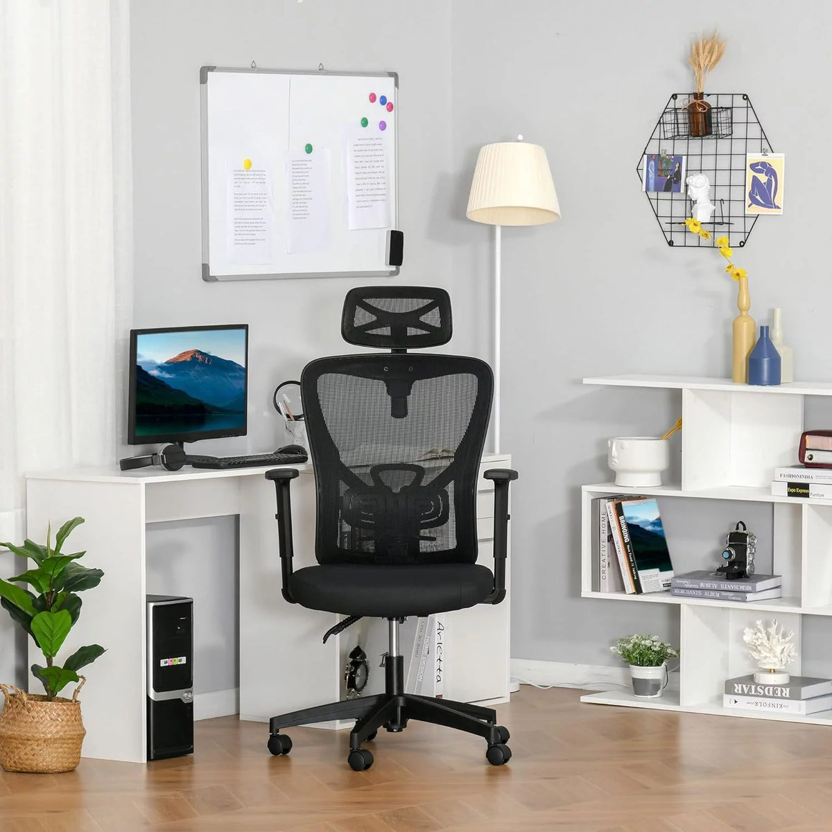 Black Ergonomic Mesh Office Chair with Lumbar Support V106