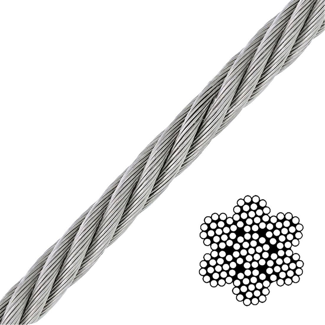 5/16x22 x 500& 7x19 Galvanized Aircraft Cable L54053