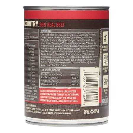 96% Real Beef Grain Free Canned Dog Food L51072
