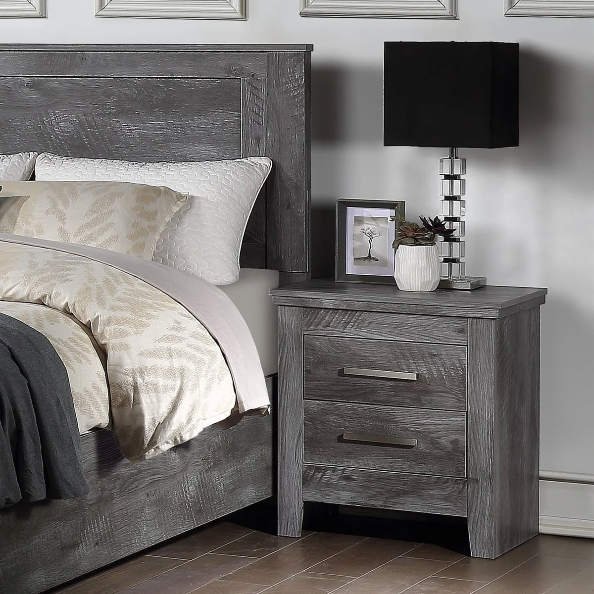 Gray Oak Nightstand W34598