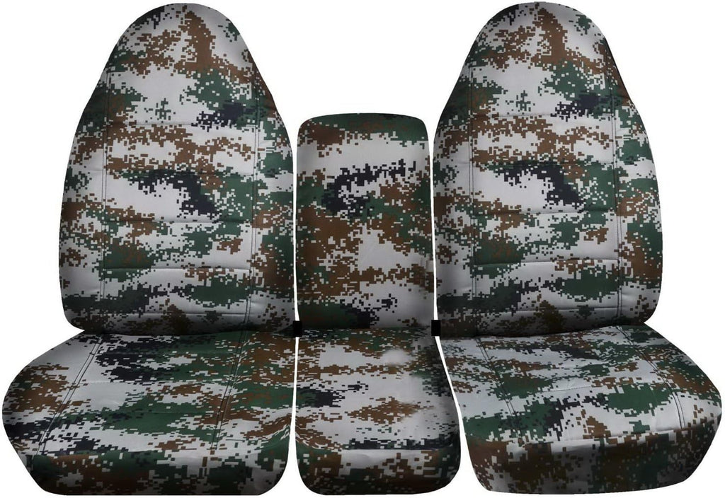 Camo Truck Seat Covers for 2002-2005 Dodge Ram Front 40/20/40 Split Bench with Center Console S261092