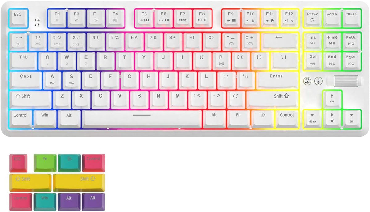 80% 87 Keys Compact Mechanical Keyboard with Brown Switch RGB Backlight M31763