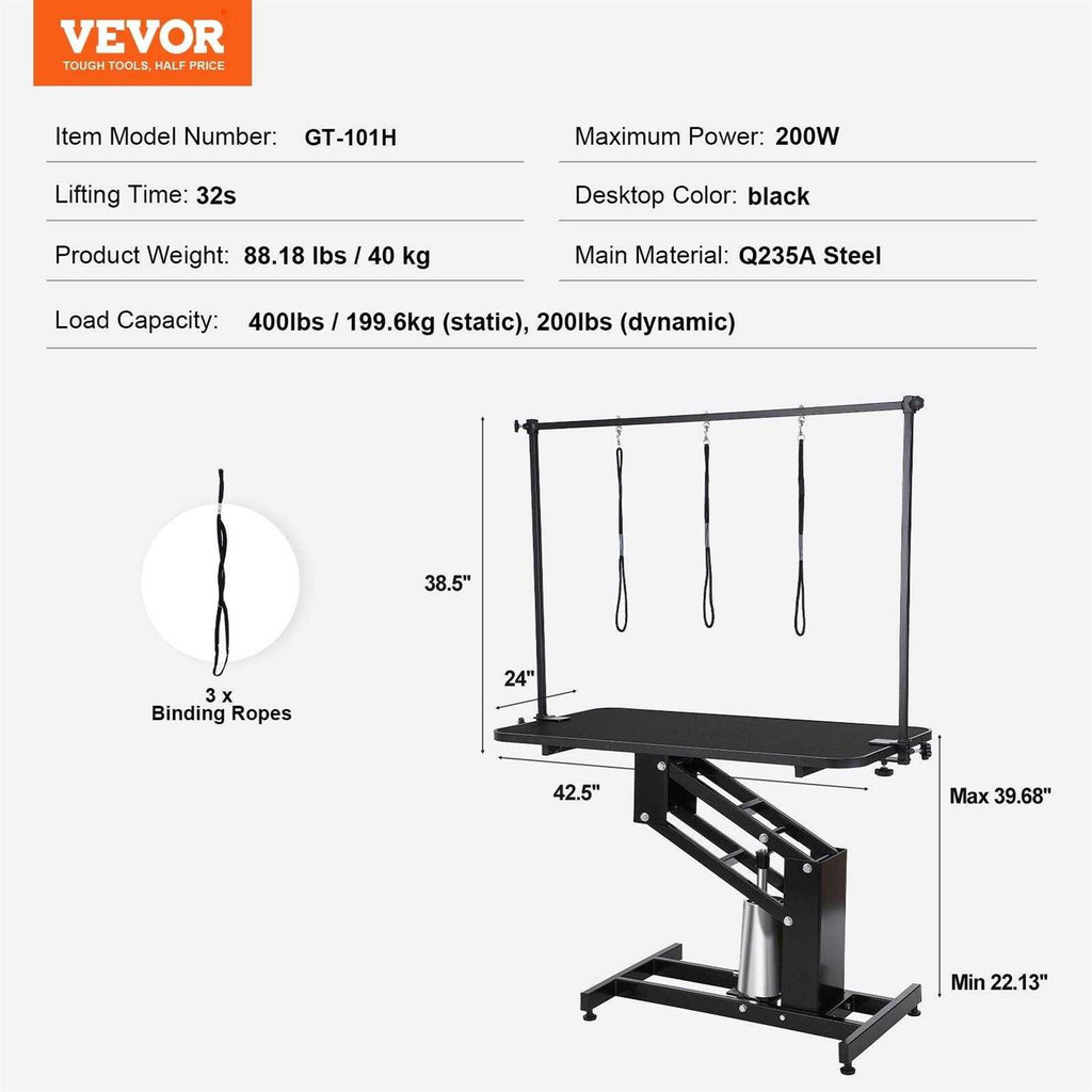 43 Hydraulic Pet Grooming Table with Grooming Arm Q4733